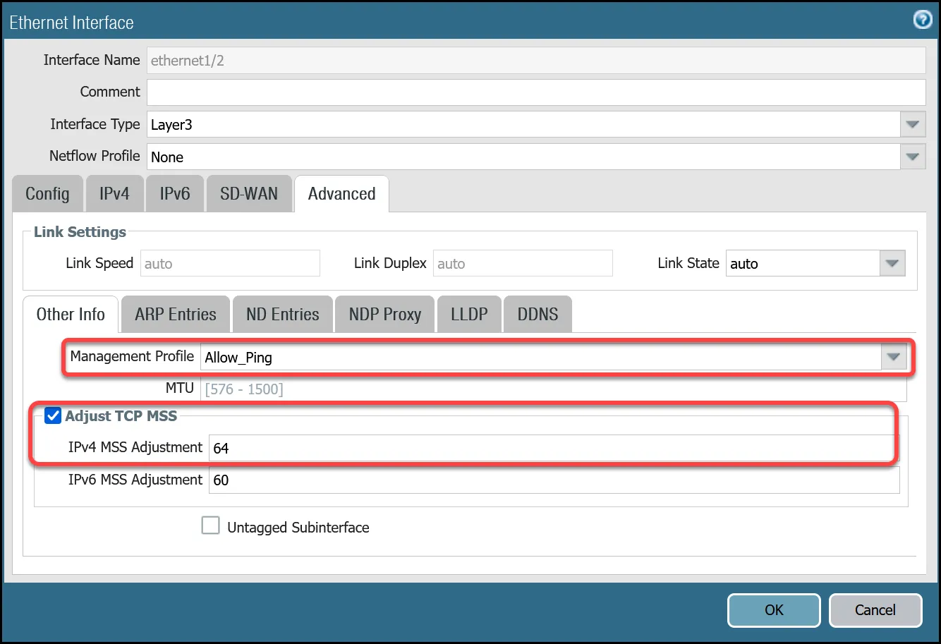 Set up ethernet1/2 on the dashboard